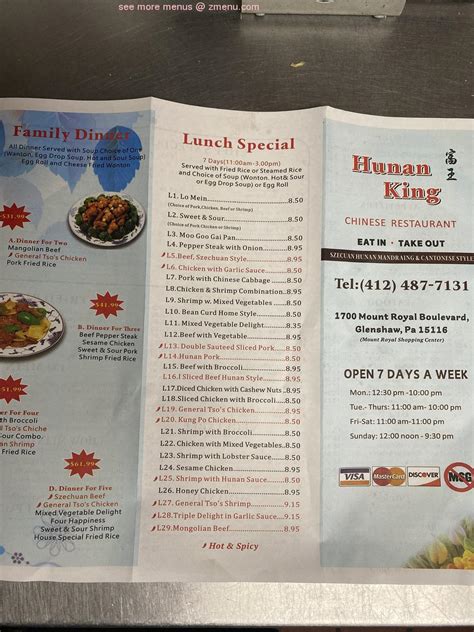 hunan king menu|hunan king chinese restaurant glenshaw.